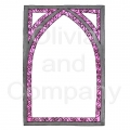 Pink Swirls Arched Frame